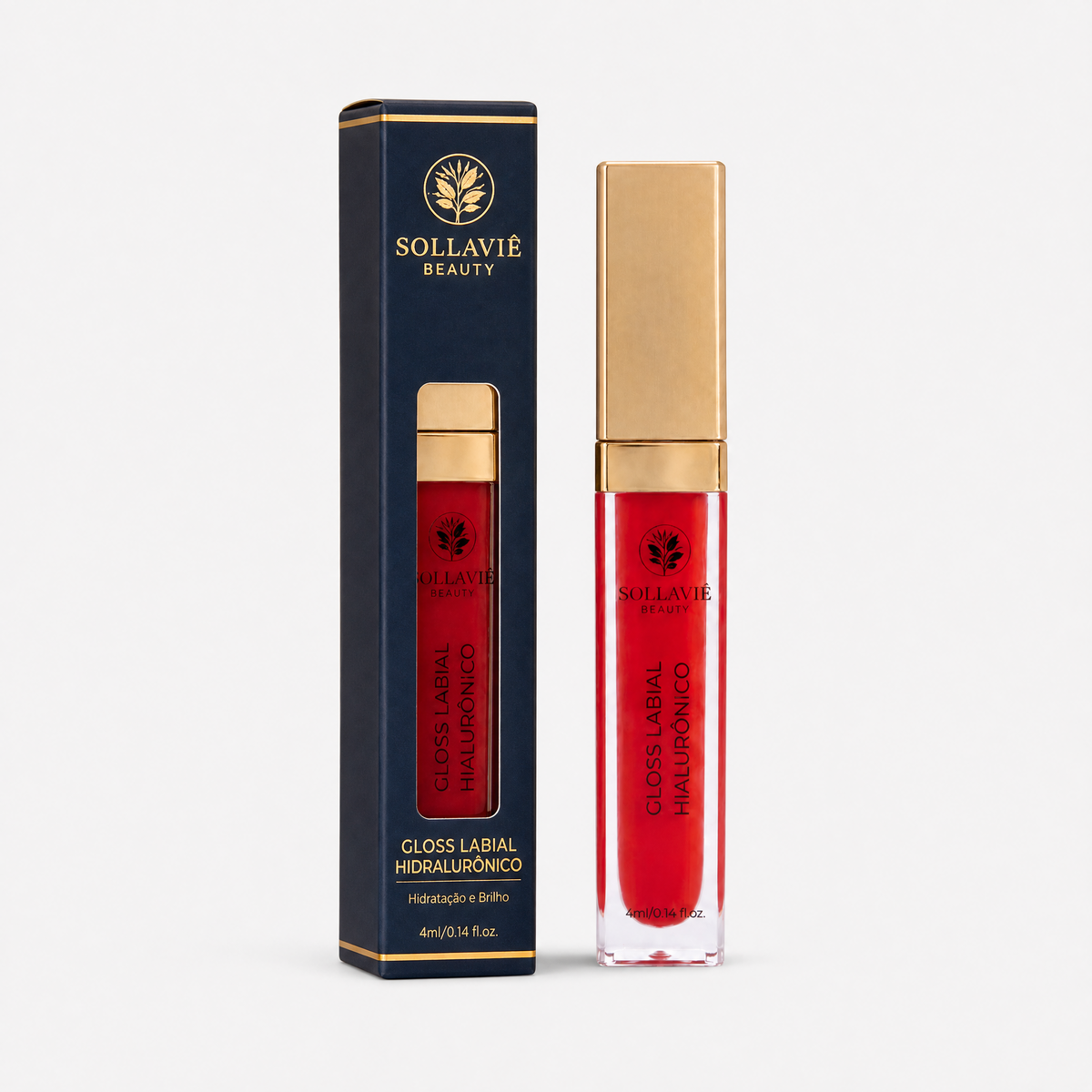 Gloss Labial Ácido Hialurônico Sollaviê Beauty — Volumizador com Brilho
