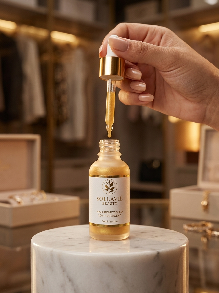 Sérum Facial Ácido Hialurônico 20% Anti Idade Sollaviê 30ml Todo Tipo De Pele Dia/noite