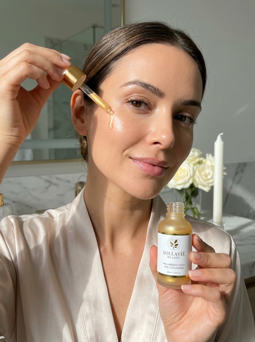 Sérum Facial Ácido Hialurônico 20% Anti Idade Sollaviê 30ml Todo Tipo De Pele Dia/noite