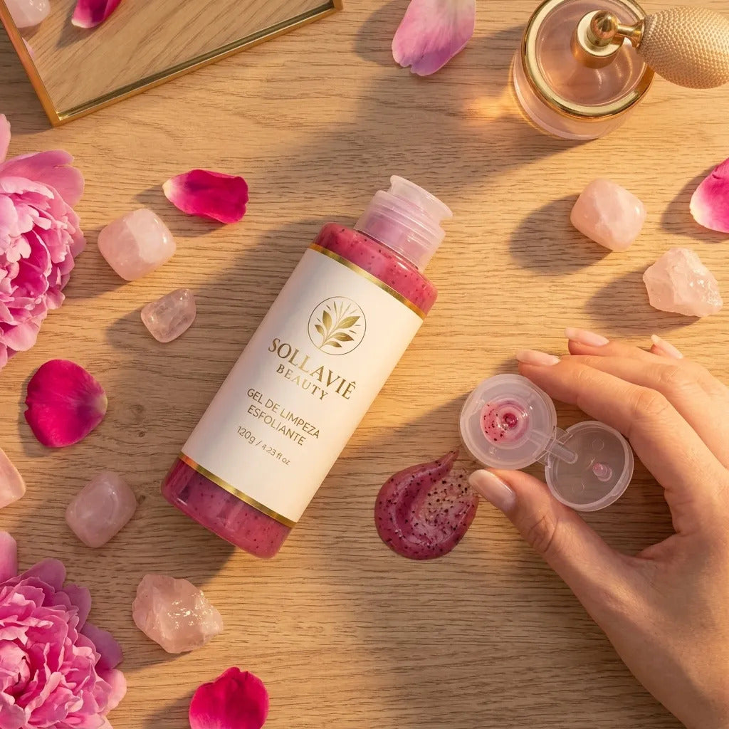Gel Esfoliante Facial Damasco Limpeza Profunda Pele Macia Morango