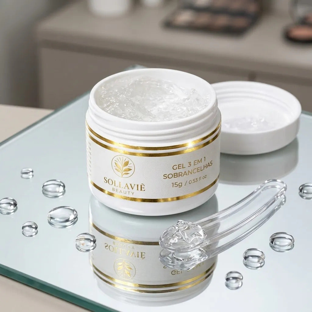 Gel Sobrancelha Brow Lamination Crescimento Fixador 3 Em 1 Transparente