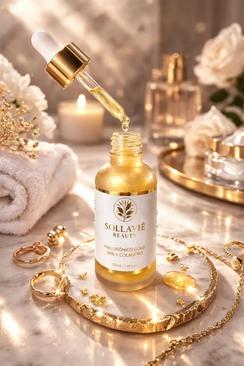 Sérum Facial Ácido Hialurônico 20% Anti Idade Sollaviê 30ml Todo Tipo De Pele Dia/noite