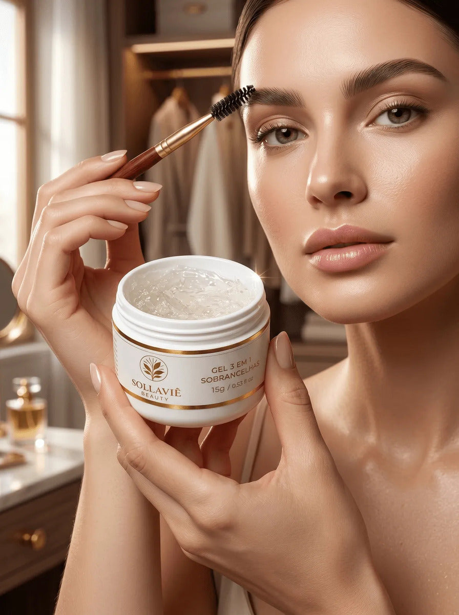 Gel Sobrancelha Brow Lamination Crescimento Fixador 3 Em 1 Transparente