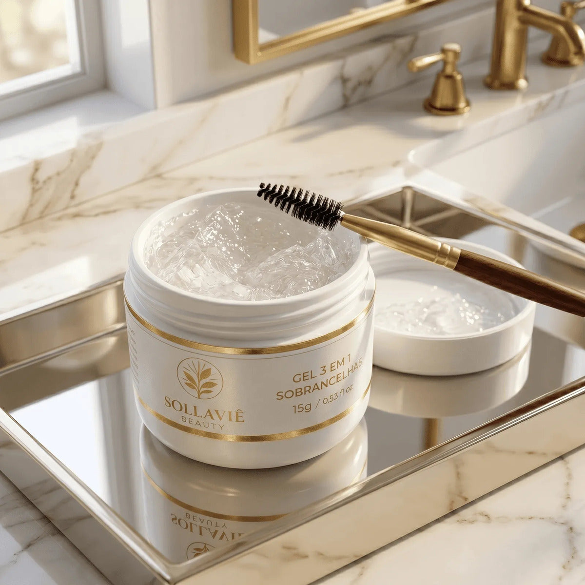 Gel Sobrancelha Brow Lamination Crescimento Fixador 3 Em 1 Transparente