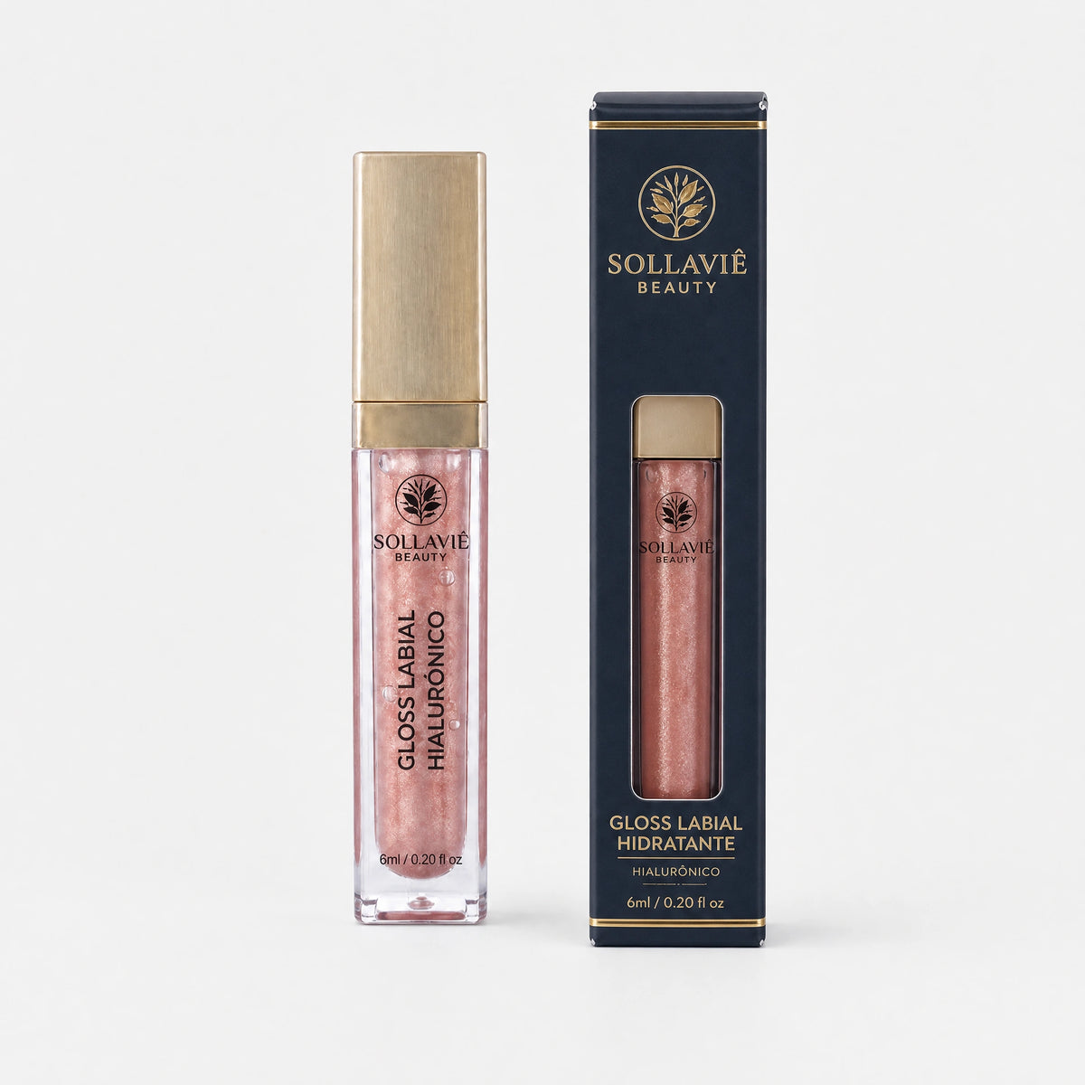Gloss Labial Ácido Hialurônico Sollaviê Beauty — Volumizador com Brilho