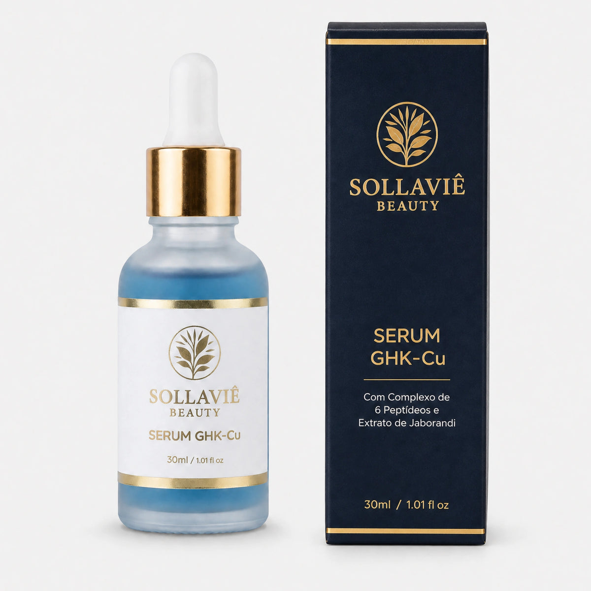 Sérum Facial GHK-Cu Peptídeos de Cobre Sollaviê Beauty 30ml