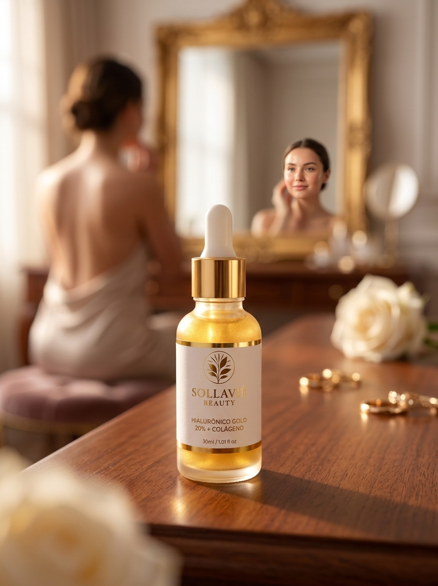 Sérum Facial Ácido Hialurônico 20% Anti Idade Sollaviê 30ml Todo Tipo De Pele Dia/noite