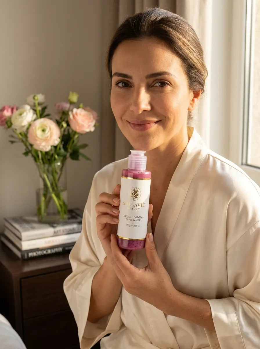 Gel Esfoliante Facial Damasco Limpeza Profunda Pele Macia Morango