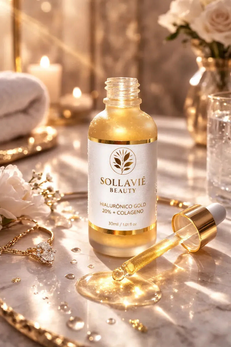 Sérum Facial Ácido Hialurônico 20% Anti Idade Sollaviê 30ml Todo Tipo De Pele Dia/noite