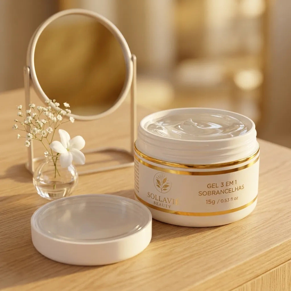 Gel Sobrancelha Brow Lamination Crescimento Fixador 3 Em 1 Transparente
