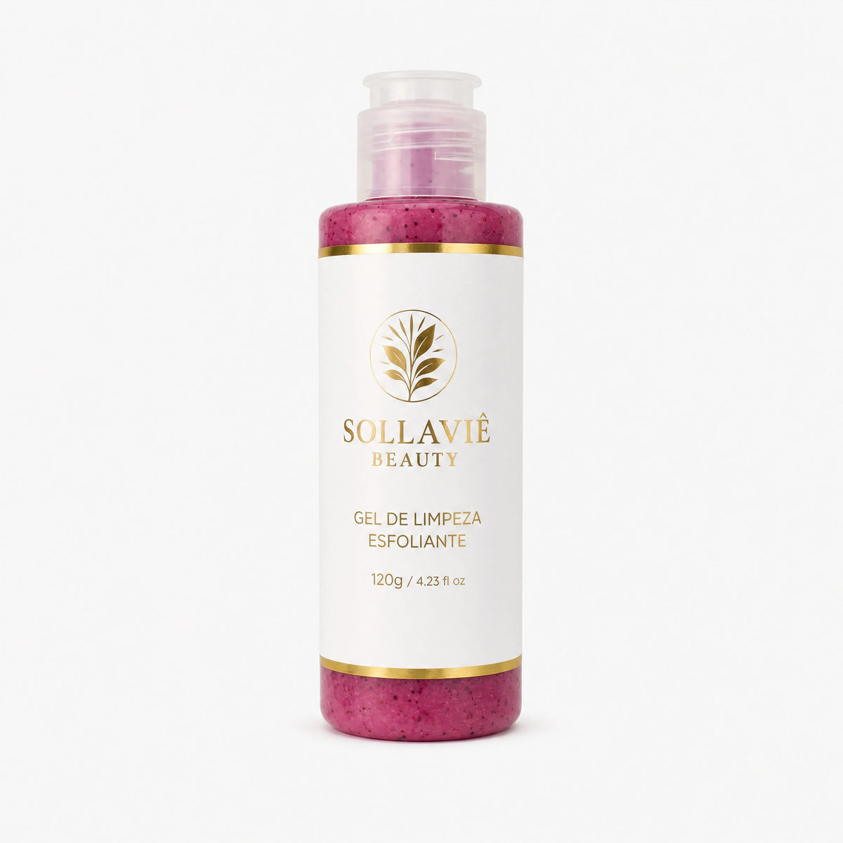 Gel de Limpeza Esfoliante Rosa Sollaviê Beauty — Damasco e Morango