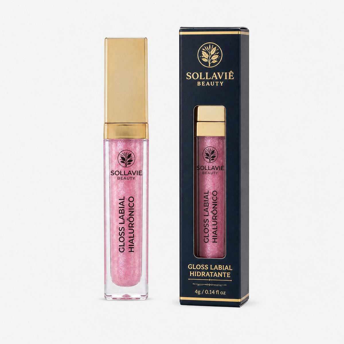 Gloss Labial Ácido Hialurônico Sollaviê Beauty — Volumizador com Brilho