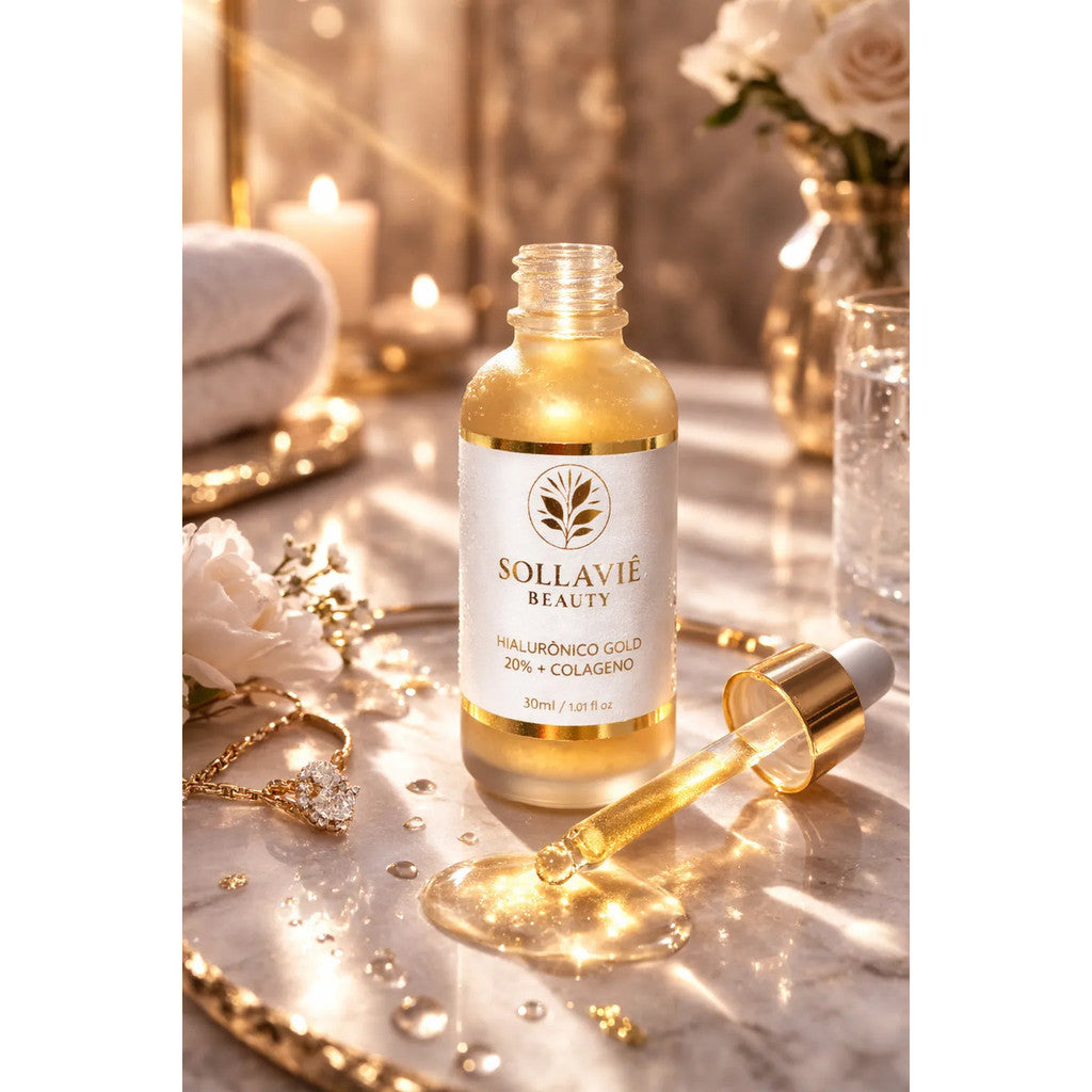 Sérum Facial Ácido Hialurônico 20% Anti Idade Sollaviê 30ml